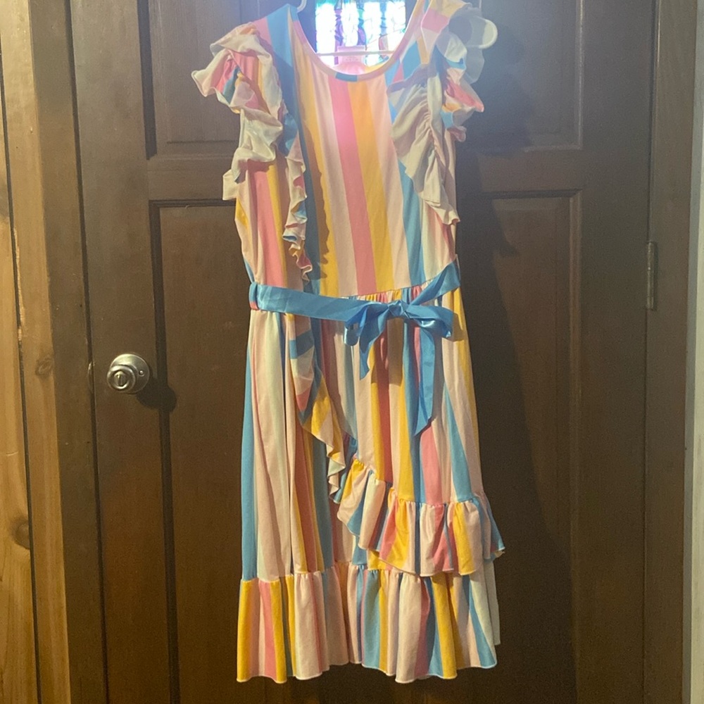Adult size 3XL Ruffle girl Brand dress. Very stretchy and comfortable!!